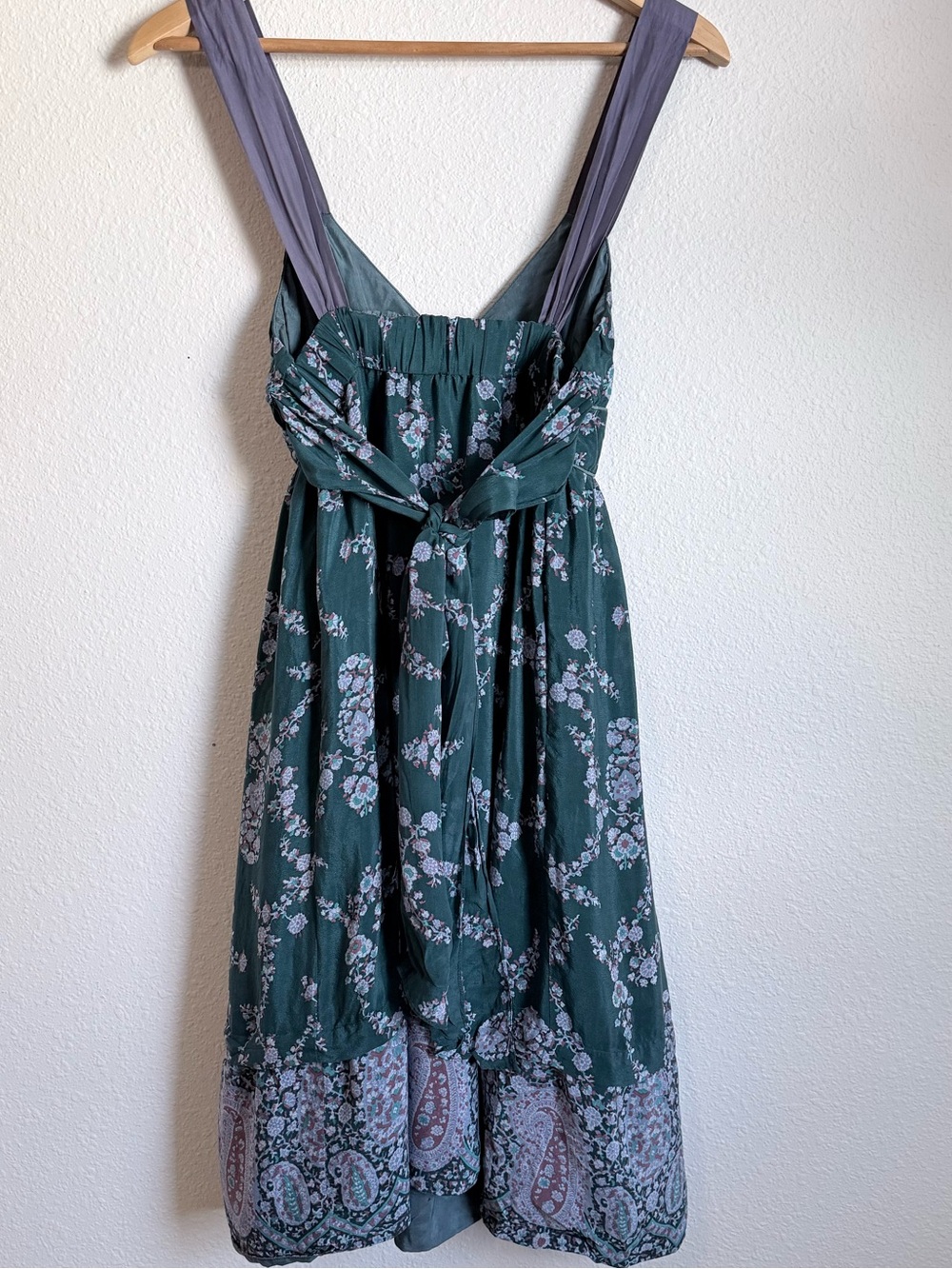 Rebecca Taylor 100% Silk Babydoll Midi Dress Boho Chic Y2K Feminine Romantic - Picture 5 of 8